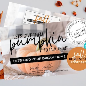 Real Estate Fall Postcard | Real Estate Marketing | Pumpkin Spice Real Estate | Real Estate Template | Mailer | Autumn | Fall Farming Card