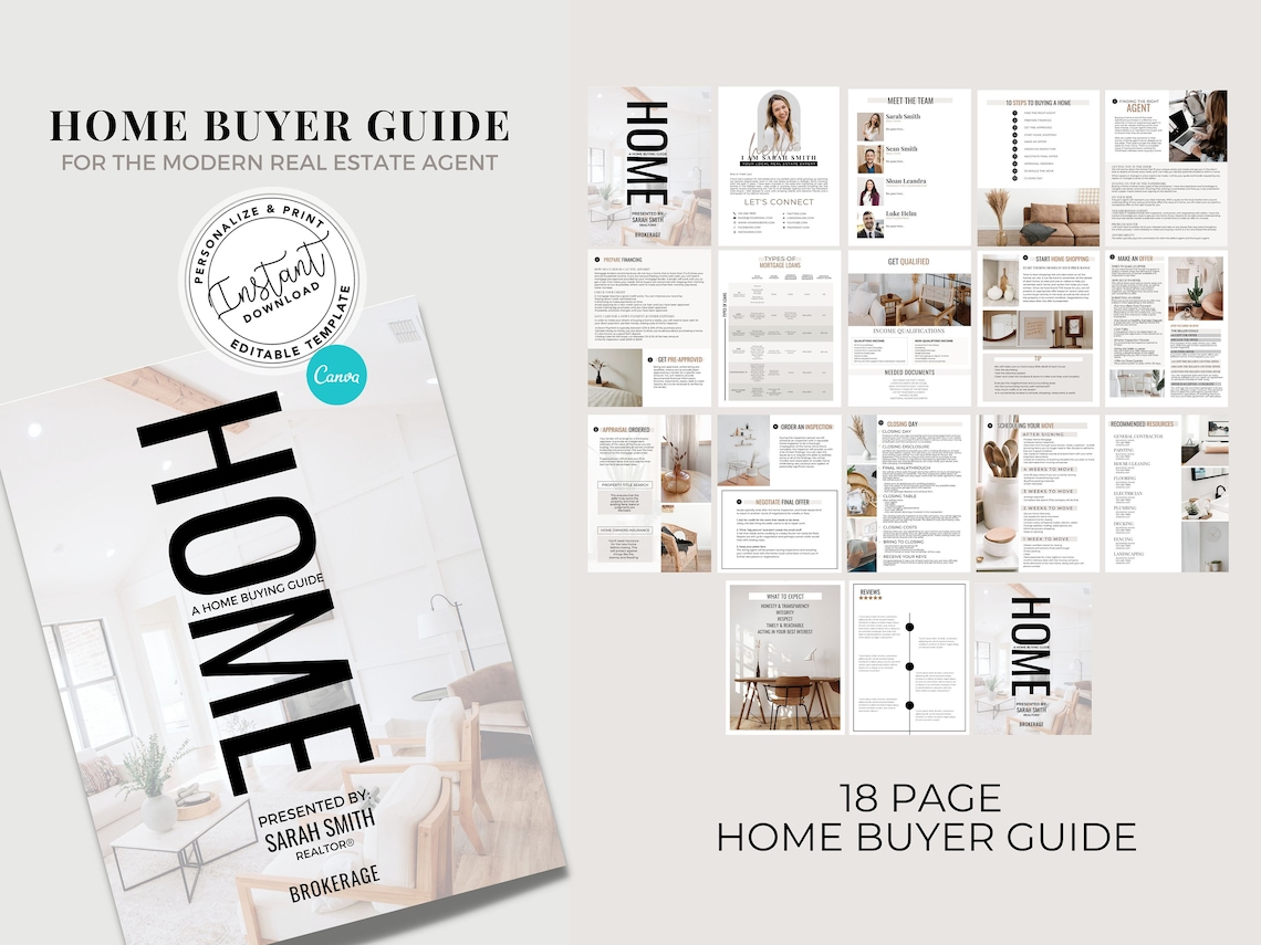 Real Estate Home Buyer Packet Real Estate Home Buyer Guide Etsy