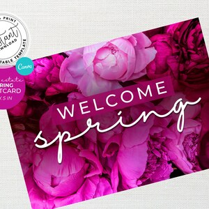 Real Estate Spring Postcard, Agent Easter Postcard, Real Estate Marketing, Agent Postcard, Welcome Spring, Spring Pop By, Canva Template