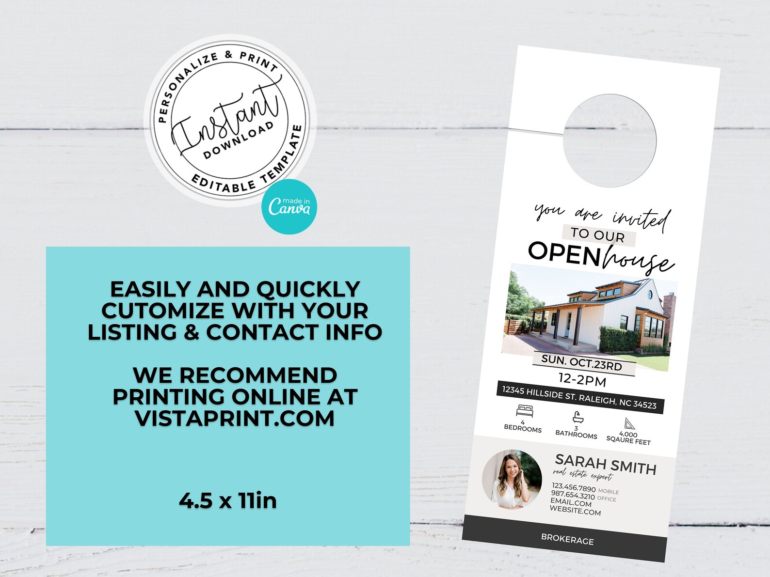 Open House Door Hanger Real Estate Marketing Open House Etsy