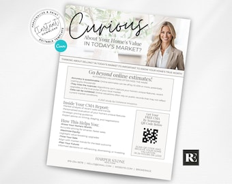 Real Estate CMA Flyer Template: Lead Magnet, Home Value (Canva Editable, Digital Download)