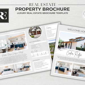 Luxury Real Estate Brochure, Real Estate Flyer, Real Estate Marketing, Folded Brochure, Canva Template, Open House Flyer, Agent Marketing