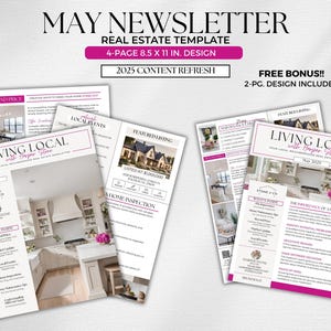 Real Estate May 2025 Newsletter, Real Estate Marketing, May Real Estate Newsletter, Email Marketing, Canva Template, Spring Newsletter