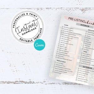 Real Estate Home Selling Checklist, Printable Pre Listing Checklist ...