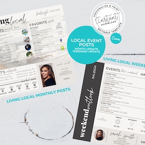 Real Estate Local Update Social Media Posts, Real Estate Marketing, Facebook Post Template, Instagram, Canva Templates, Agent Download