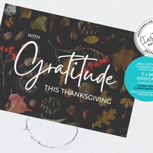 Real Estate Thanksgiving Card, Agent Pop By, Thanksgiving Pop By, Marketing, Real Estate Marketing, Canva, Postcard, Gratitude