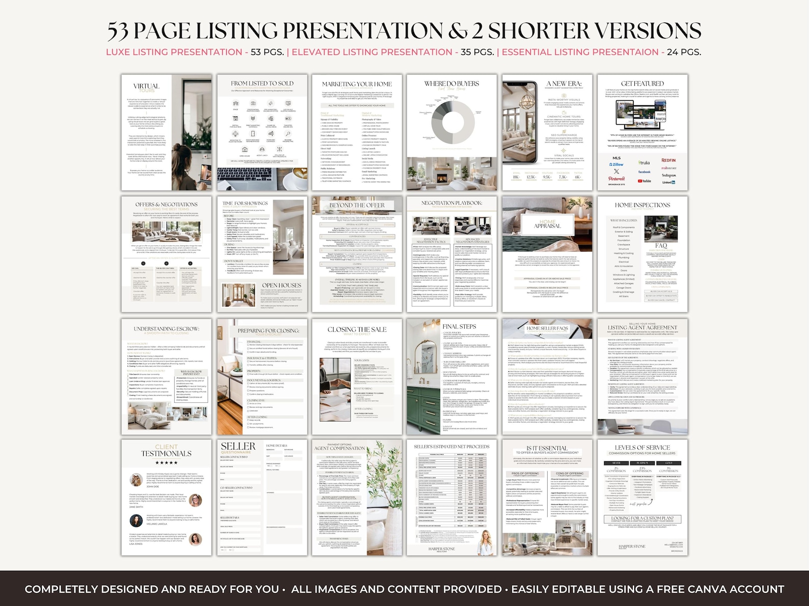 Real Estate Listing & Buyer Presentation Bundle, Home Seller Guide ...