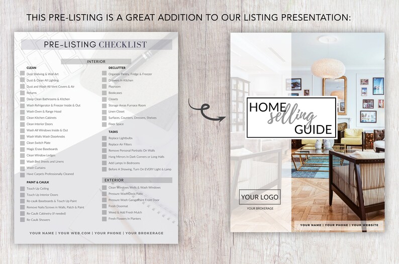 Real Estate Home Selling Checklist | Printable Pre Listing Checklist ...
