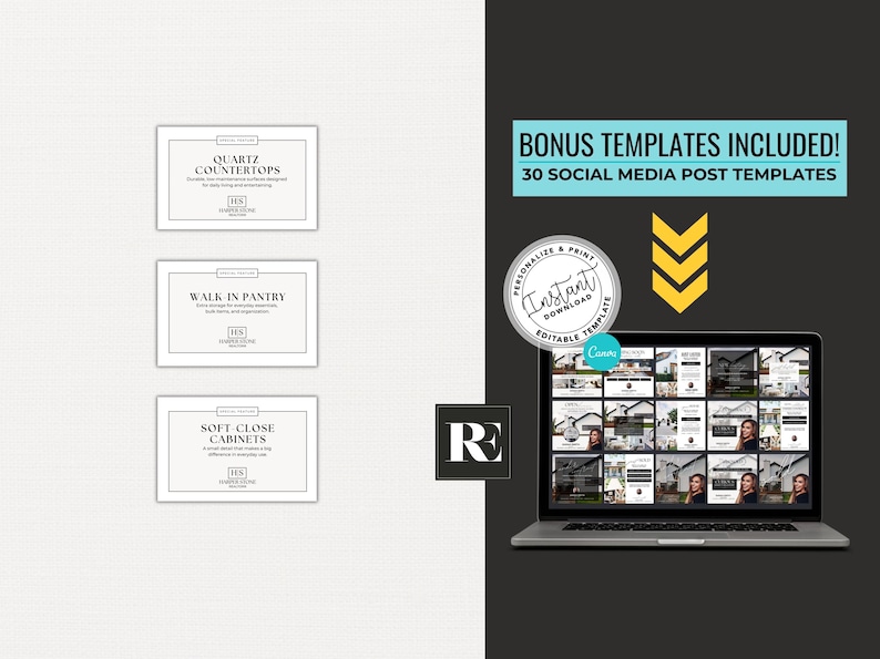 Open House Feature Signs Canva Template, Real Estate Marketing Feature ...