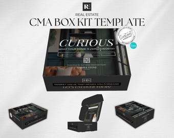 CMA Kit Box Canva Template, Real Estate Marketing, Realtor Canva Box Design, Real Estate Home Value Listing Kit Box, Realtor Branding