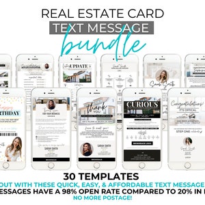 Digital Business Card Bundle, Real Estate Text Message, Agent Card, Real Estate Marketing, Canva, Textable Prospecting Cards, Open House