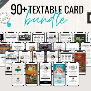 Real Estate Digital Business Card Bundle, Textable Prospecting Card, Text Message, Real Estate Marketing, Canva Template, Digital