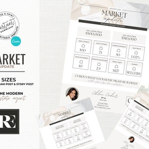 Market Update, Real Estate Template, Canva, Social Media, Agent Marketing, Instagram Bundle, Editable, Instagram, Social Media Post, Flyer