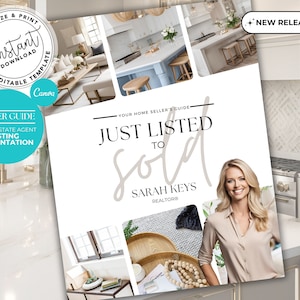 Listing Presentation for Real Estate, Real Estate Marketing, Home Seller Guide, Listing Packet, CMA, Prelisting Packet, Canva Template,Ebook