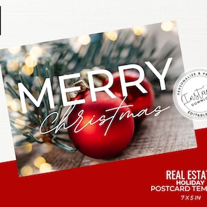 Real Estate Christmas Card, Real Estate Marketing, Agent Holiday Card, Agent Holiday Card, Canva Template, Farming Card, Holiday Pop By