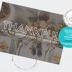 Real Estate Thanksgiving Card, Agent Pop By, Thanksgiving Pop By, Agent Marketing, Real Estate Marketing, Canva, Postcard, Thankful