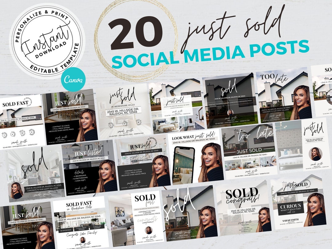 Real Estate Just Sold Social Media Posts, Real Estate Templates ...