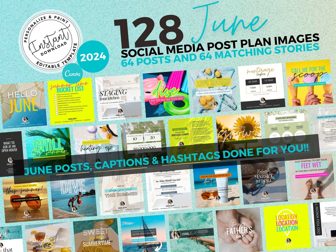 June 24 Real Estate Social Media Posts, Caption & Hashtag, Real Estate ...