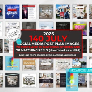 Real Estate July 2025 Social Media Kit: Canva Templates, Realtor Marketing