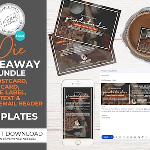Real Estate Giveaway Bundle, Agent Pie Gift, Agent Thanksgiving, Client appreciation, Real estate marketing, Editable, Canva, Download