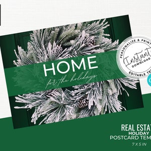 Real Estate Holiday Card, Real Estate Marketing,Agent Christmas Card, Agent Holiday Card, Canva Template, Farming Card, Holiday Pop By