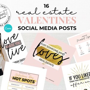 Real Estate Instagram February, Valentines Post, Valentine Facebook Post, Real Estate Marketing, Instant Download, Canva Template, 2023 Post