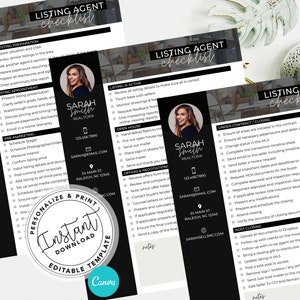 Listing Agent Transaction Checklist Real Estate, Real Estate Marketing, Real Estate Agent Canva Template, Real Estate Checklist, Sellers