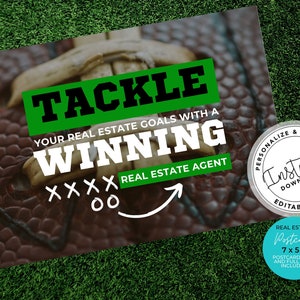 Real Estate Fall Postcard, Real estate marketing, Agent Football Mailer, Agent Farming Card, Editable Canva Template, Social Media