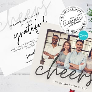 Business Holiday Card, Editable Christmas Card, Canva Holiday Card, Agent Christmas Card, Instant Download, Real Estate Mailer, Marketing