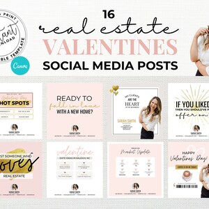 Real Estate Instagram February, Valentines Post, Valentine Facebook Post, Real Estate Marketing, Instant Download, Canva Template, 2023 Post
