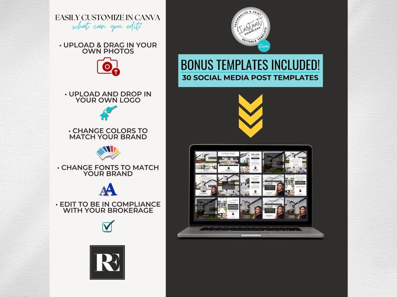 Professional real estate listing and buyer packet Canva template designed to win more clients and close more deals.