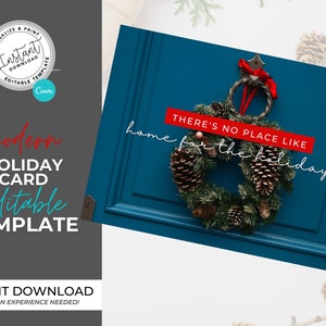 Canva Editable Christmas Card Template, Entrepreneur Holiday Card, Business Printable, Canva Holiday Card Template, Modern Merry Christmas
