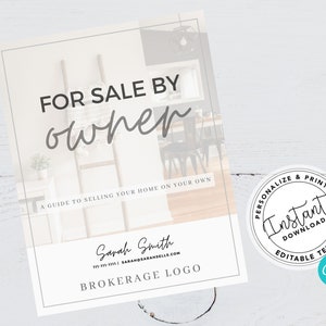 FSBO Guide, For Sale By Owner Guide, Real Estate Marketing, Home Seller Guide, Moving Guide & Checklist, FSBO Canva Guide for Agents, PDF