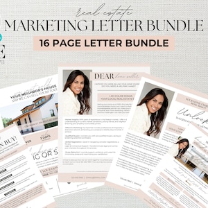 Real Estate Marketing Bundle, Prospecting, Farming Letter, Expired, FSBO, Agent, Stop Renting, Market Update, Canva Template, Luxury, Mail