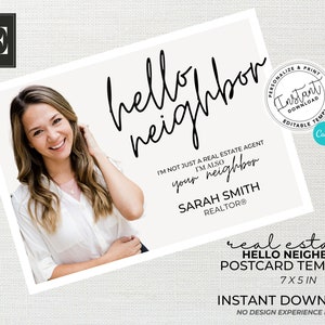 Real Estate Marketing, Real Estate Postcard, Canva Template, Realtor Postcard, Real Estate Mailer, Hello Neighbor Postcard, Faming Postcard