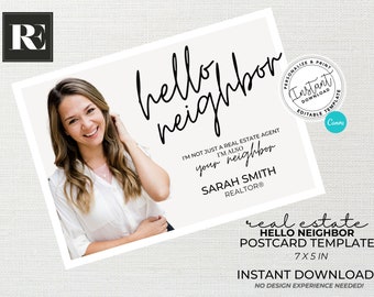 Real Estate Marketing, Real Estate Postcard, Canva Template, Agent Postcard, Real Estate Mailer, Hello Neighbor Postcard, Faming Postcard