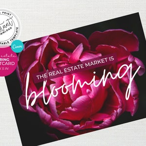 Real Estate Spring Postcard, Real estate marketing, Agent Spring Mailer, Farming postcard, Canva Template, Personalized, Instagram Post