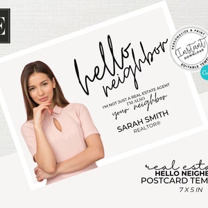 Real Estate Marketing, Real Estate Postcard, Canva Template, Agent Postcard, Real Estate Mailer, Hello Neighbor Postcard, Faming Postcard