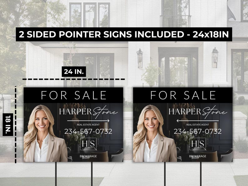 Real Estate Yard Sign Template, Open House, Canva Template, Modern for ...