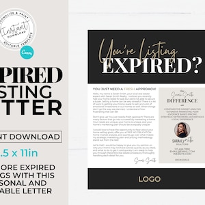 Real Estate Expired Listing Letter, Real Estate Marketing, Canva Template, Real Estate Agent Template, Expired Flyer, Real Estate Postcard