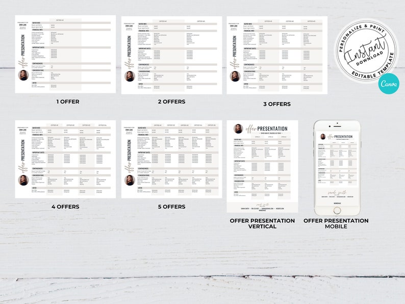 Multiple Offer Presentation, Real Estate Marketing, Offer Summary, Real ...