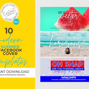 Real Estate Summer Cover Photos, Facebook Summer Cover Photos, Social Media Banner, Instant Download, Canva, Summer Cover Photos