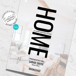 Real Estate Home Buyer Packet, Real Estate Home Buyer Guide, Real Estate Marketing, Real Estate Template, Canva Editable, Instant Download