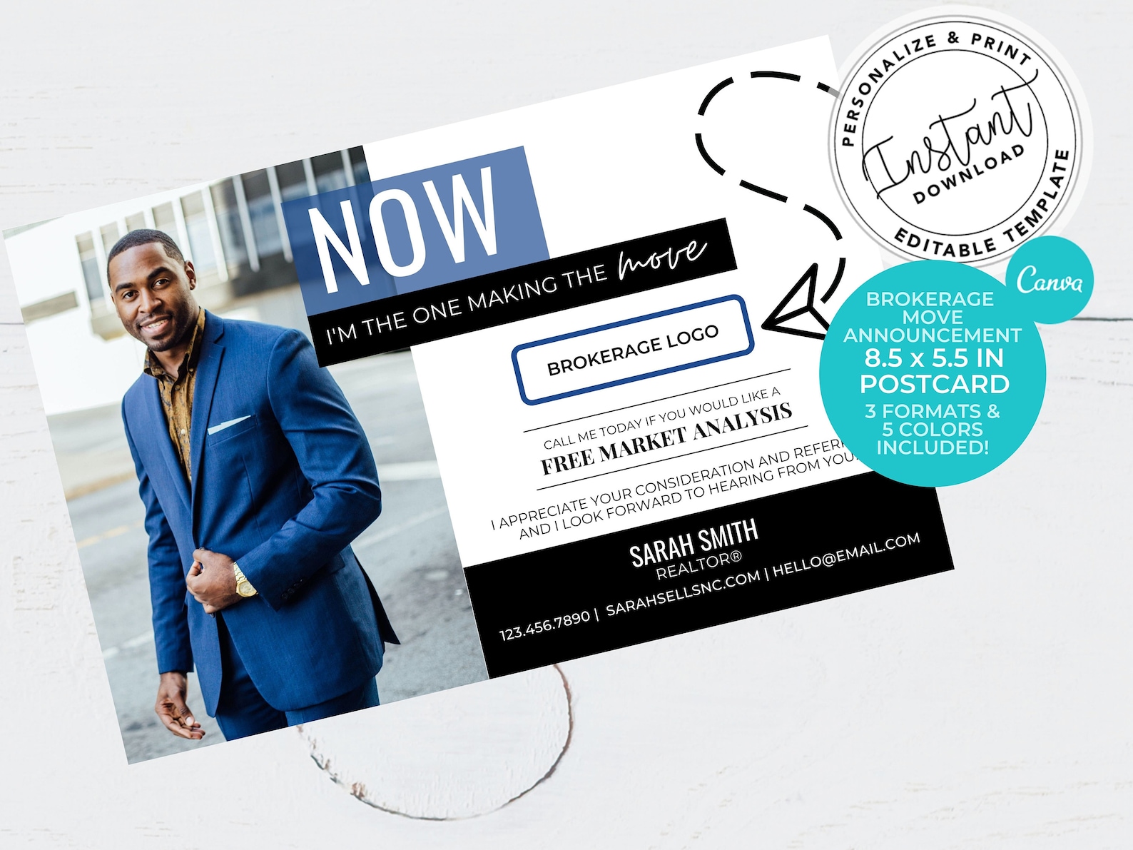 Real Estate Brokerage Change Postcard Real Estate Marketing Etsy