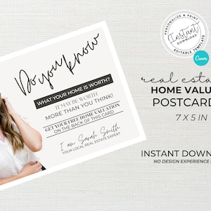 Real Estate Marketing, Real Estate Postcard, Canva Template, Home Value Postcard, Mailer, Flyer, Home Seller, Agent Postcard, Neighbor
