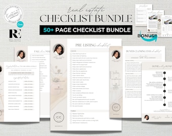 Real Estate Checklist, Real Estate Marketing, Buyer Checklist, Seller Checklist, Closing Day Checklist, Canva Template, Bundle