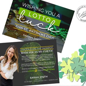 Real Estate St. Patricks Day Postcard, Real estate marketing, Agent Card, Agent Farming Postcard, Real estate marketing, Canva Template