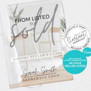 Listing Presentation for Real Estate, Real Estate Marketing, Real Estate Template, Real Estate listing Presentation, Seller Guide, Canva