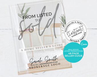 Listing Presentation for Real Estate, Real Estate Marketing, Real Estate Template, Real Estate listing Presentation, Seller Guide, Canva