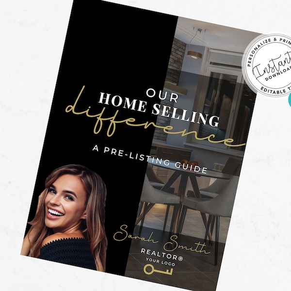 Seller Pre-Listing Presentation, Real Estate Template, Real Estate Marketing, Seller Guide, Canva, Real Estate, Realtor, Pre-Listing Packet